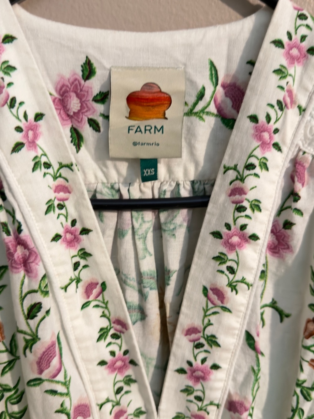 FARM RIO Folk Floral Linen Blend Wide-Leg Jumpsuit — Size XXS - Picture 8 of 15